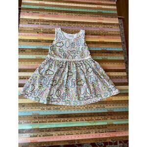 Vintage Flapdoodles 100% Cotton Knit Tank Dress Girls 8 M Crochet Tribal Print